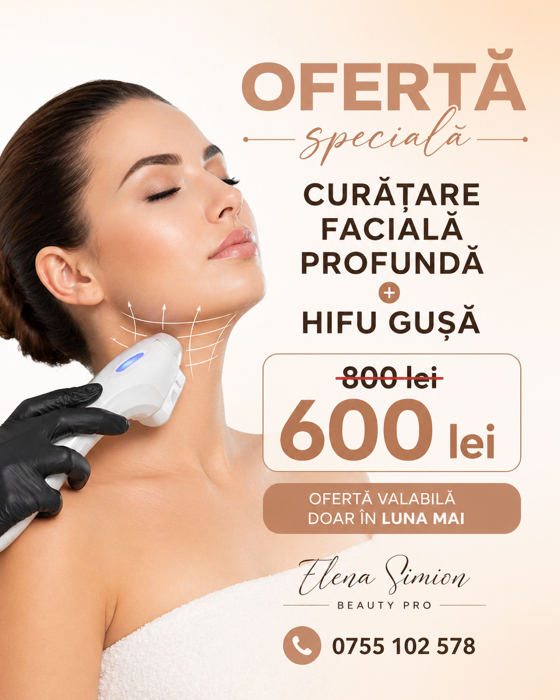 Curățare Facială Profundă + HIFU Gușă